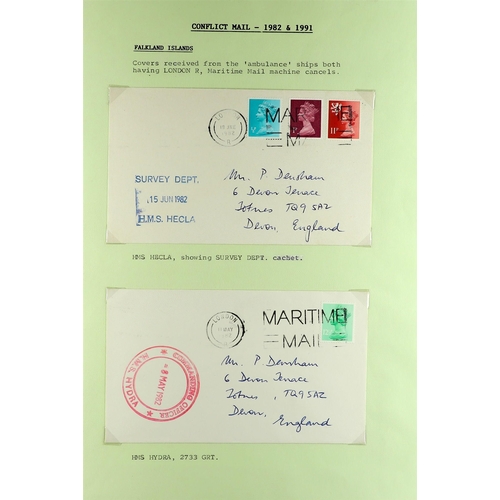 548 - FALKLAND IS. 1982 - 1984 POST-CONFLICT MAIL collection of covers, air letters and postcards, annotat... 