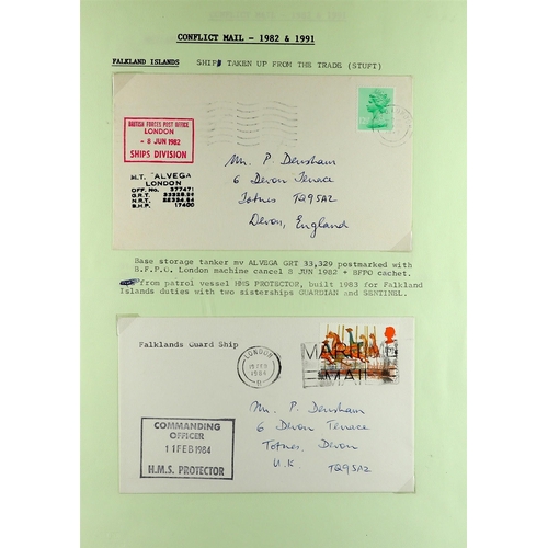 548 - FALKLAND IS. 1982 - 1984 POST-CONFLICT MAIL collection of covers, air letters and postcards, annotat... 