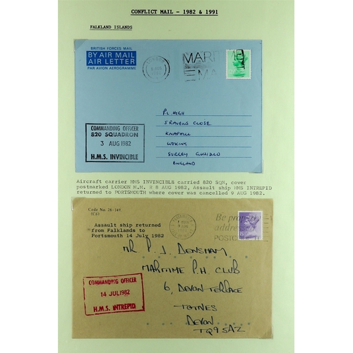 548 - FALKLAND IS. 1982 - 1984 POST-CONFLICT MAIL collection of covers, air letters and postcards, annotat... 