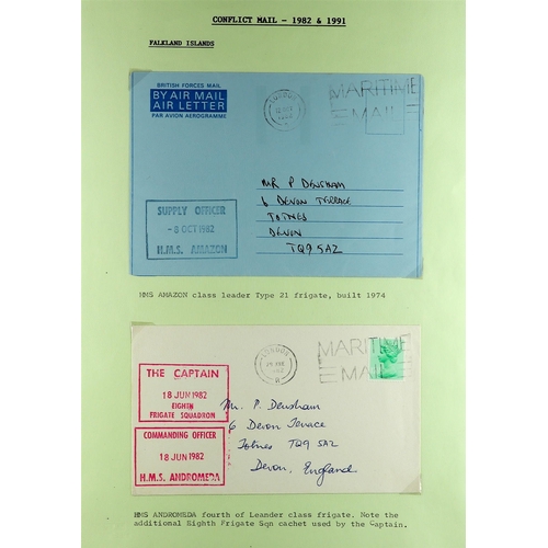 548 - FALKLAND IS. 1982 - 1984 POST-CONFLICT MAIL collection of covers, air letters and postcards, annotat... 