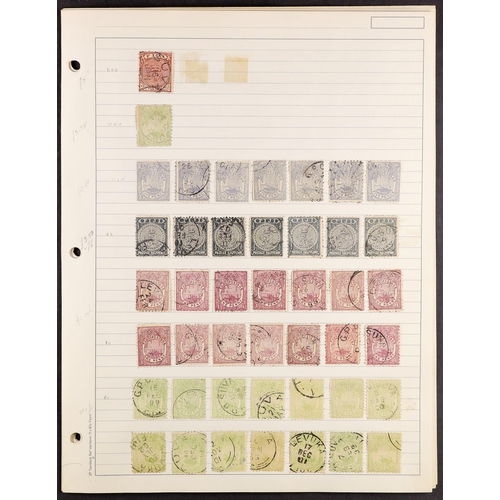 553 - FIJI 1876 - 1898 USED COLLECTION on pages, includes 1876-77 values to 6d, 1877 4d on 3d, wide range ... 