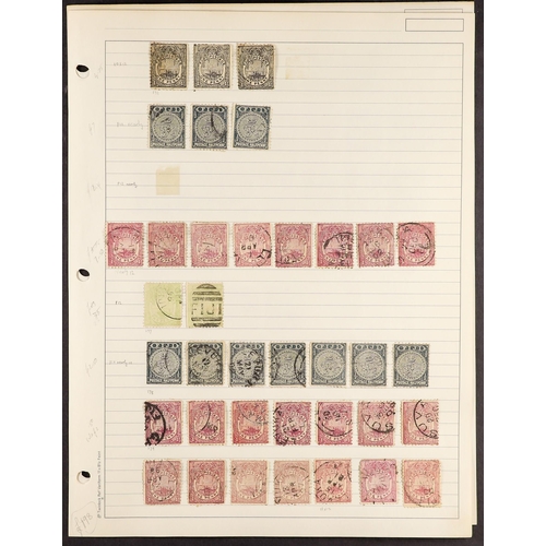 553 - FIJI 1876 - 1898 USED COLLECTION on pages, includes 1876-77 values to 6d, 1877 4d on 3d, wide range ... 