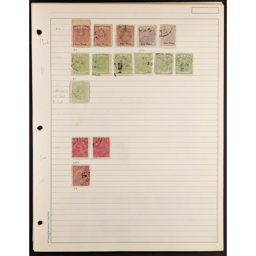 553 - FIJI 1876 - 1898 USED COLLECTION on pages, includes 1876-77 values to 6d, 1877 4d on 3d, wide range ... 