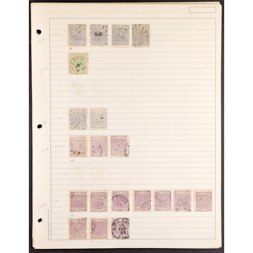 553 - FIJI 1876 - 1898 USED COLLECTION on pages, includes 1876-77 values to 6d, 1877 4d on 3d, wide range ... 