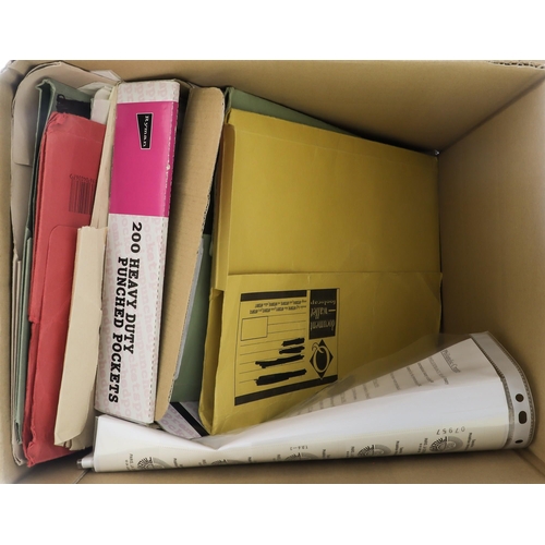 56 - ADVANCED COLLECTORS ESTATE CARTONS. Two boxes packed with pages from the estate of an advanced colle... 