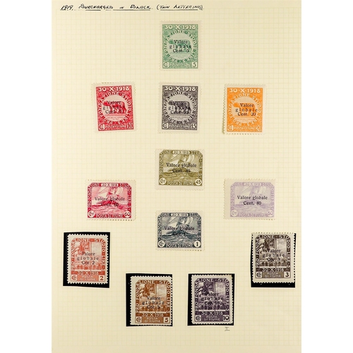 565 - FIUME 1919 - 1924 MINT COLLECTION on pages, note 1919 Education set, 1919 