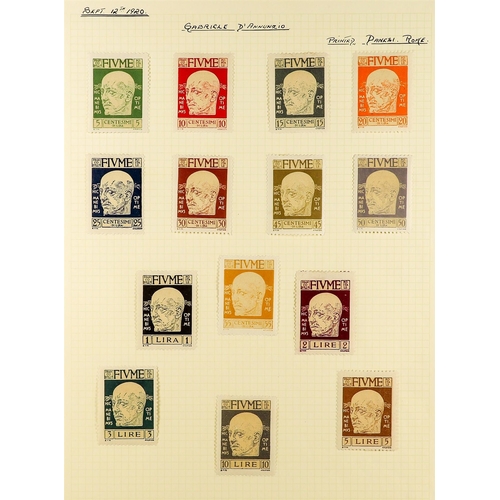 565 - FIUME 1919 - 1924 MINT COLLECTION on pages, note 1919 Education set, 1919 