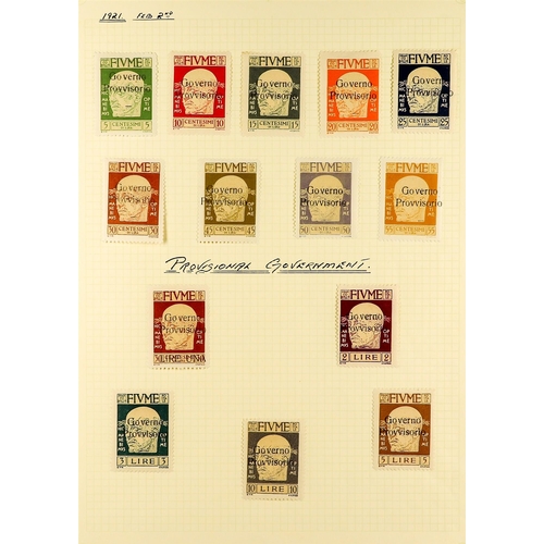 565 - FIUME 1919 - 1924 MINT COLLECTION on pages, note 1919 Education set, 1919 