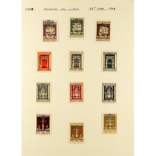 565 - FIUME 1919 - 1924 MINT COLLECTION on pages, note 1919 Education set, 1919 