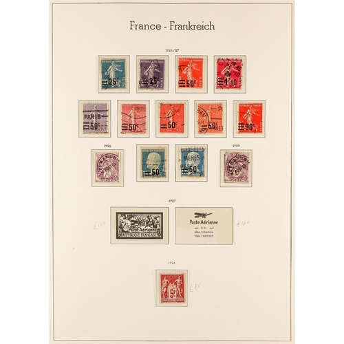 566 - FRANCE 1849 - 1944 COLLECTION of mint & used stamps in Lighthouse France hingeless album, chiefly mi... 