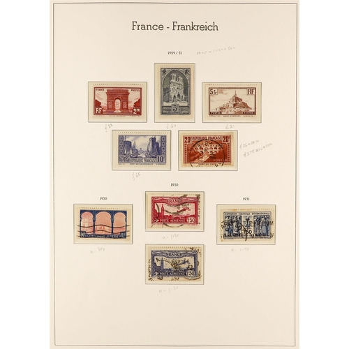 566 - FRANCE 1849 - 1944 COLLECTION of mint & used stamps in Lighthouse France hingeless album, chiefly mi... 