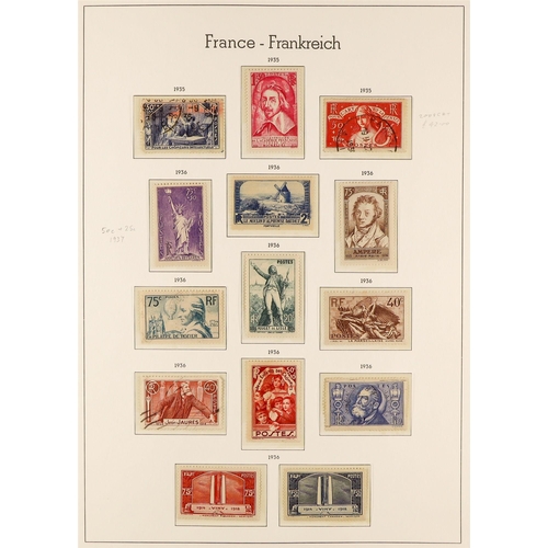 566 - FRANCE 1849 - 1944 COLLECTION of mint & used stamps in Lighthouse France hingeless album, chiefly mi... 