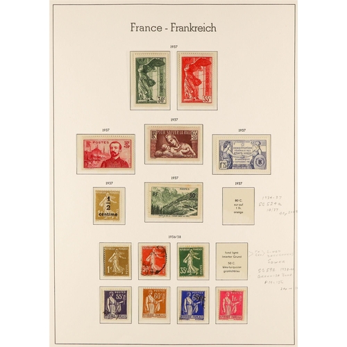 566 - FRANCE 1849 - 1944 COLLECTION of mint & used stamps in Lighthouse France hingeless album, chiefly mi... 