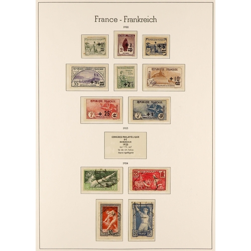 566 - FRANCE 1849 - 1944 COLLECTION of mint & used stamps in Lighthouse France hingeless album, chiefly mi... 