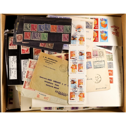 567 - FRANCE 1850's - 1990's ACCUMULATION in a small box, envelopes stuffed with mint & used stamps, cover... 