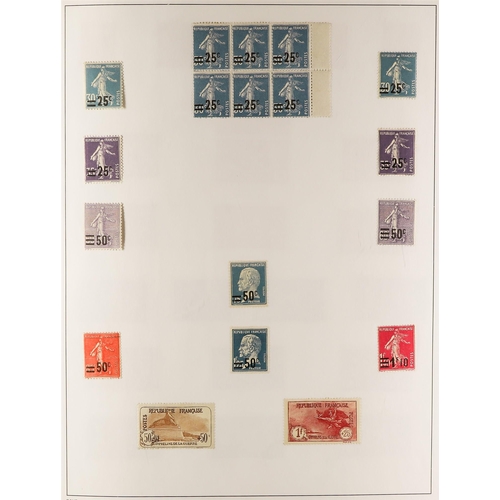 570 - FRANCE 1870's - 1990's MINT COLLECTION in album, note 1877-90 1c block 4, 1900-27 Merson vals to 2f ... 