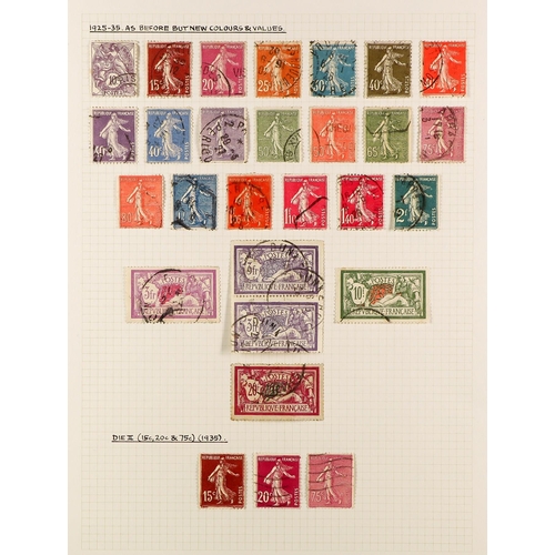 571 - FRANCE 1900 - 1980 FINE USED COLLECTION in 3 albums, semi-specialized with many sets, 'back of the b... 