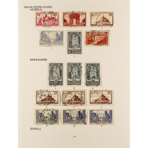 571 - FRANCE 1900 - 1980 FINE USED COLLECTION in 3 albums, semi-specialized with many sets, 'back of the b... 