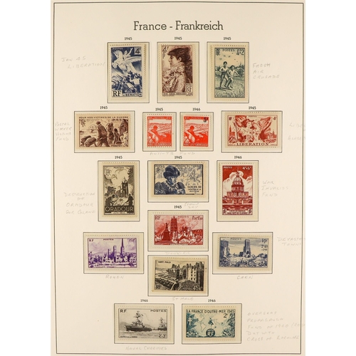 575 - FRANCE 1945 - 1969 COLLECTION. of 1000+ mint / never hinged mint stamps in a Lighthouse France album... 