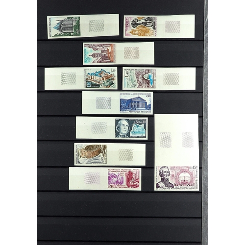 579 - FRANCE 1970 - 1973 IMPERFORATE commemorative sets never hinged mint. Yvert cat €2100+ (50+ stamps) L... 