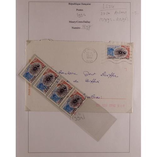 580 - FRANCE 1986 - 1994 COVERS & CARDS IN 7 VOLUMES with a large range of commercial mail bearing nice fr... 