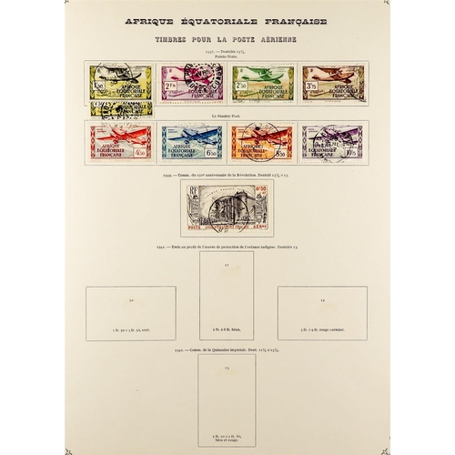 595 - FRENCH COLONIES EQUATORIAL AFRICA 1937 - 1957 AIR POST ISSUES collection of 49 very fine used stamps... 