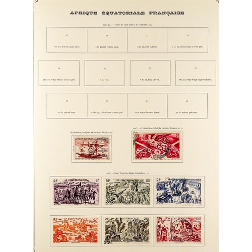 595 - FRENCH COLONIES EQUATORIAL AFRICA 1937 - 1957 AIR POST ISSUES collection of 49 very fine used stamps... 