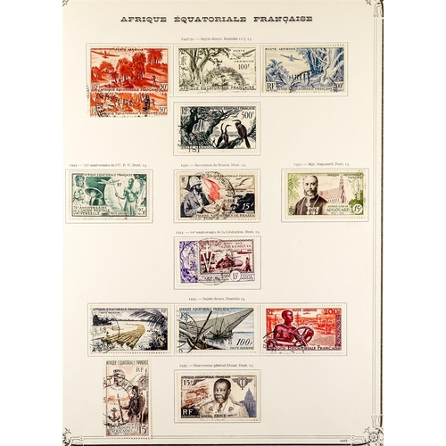 595 - FRENCH COLONIES EQUATORIAL AFRICA 1937 - 1957 AIR POST ISSUES collection of 49 very fine used stamps... 