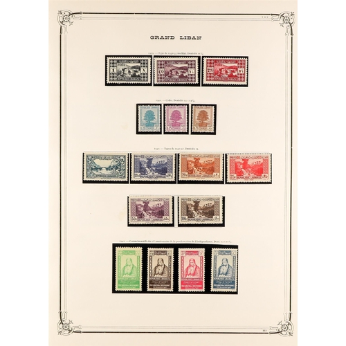 601 - FRENCH COLONIES LEBANON 1924 - 1943 MINT COLLECTION on album pages, note 1925 pictorial set, 1926 Re... 