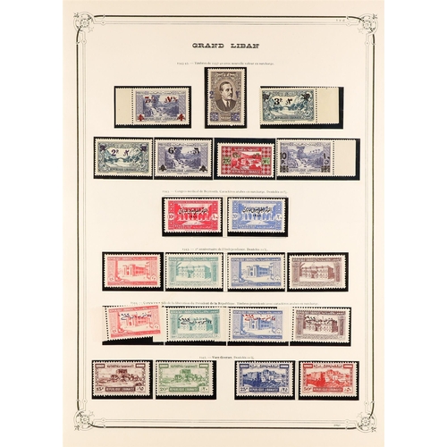 601 - FRENCH COLONIES LEBANON 1924 - 1943 MINT COLLECTION on album pages, note 1925 pictorial set, 1926 Re... 