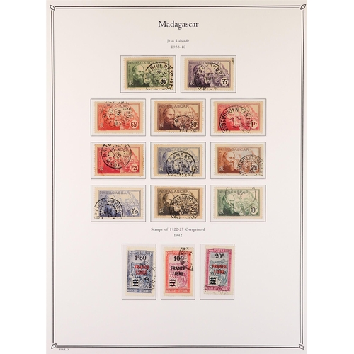 604 - FRENCH COLONIES MADAGASCAR 1889 - 1957 USED COLLECTION in colour- illustrated Palo album, note 1889 ... 