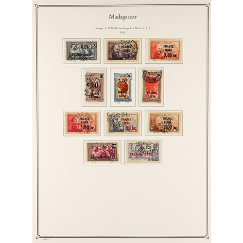 604 - FRENCH COLONIES MADAGASCAR 1889 - 1957 USED COLLECTION in colour- illustrated Palo album, note 1889 ... 