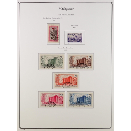 604 - FRENCH COLONIES MADAGASCAR 1889 - 1957 USED COLLECTION in colour- illustrated Palo album, note 1889 ... 