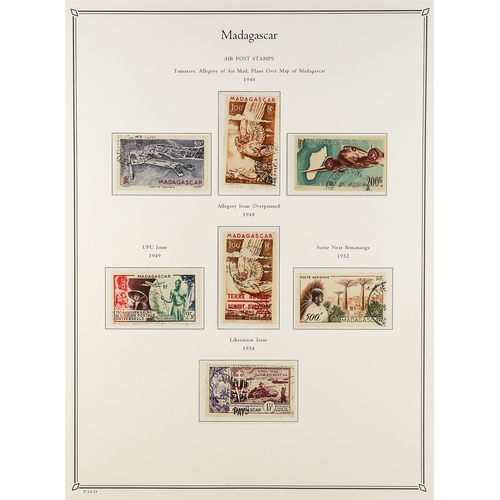 604 - FRENCH COLONIES MADAGASCAR 1889 - 1957 USED COLLECTION in colour- illustrated Palo album, note 1889 ... 