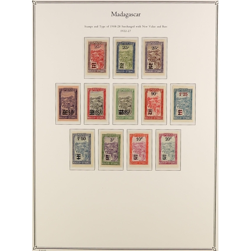 605 - FRENCH COLONIES MADAGASCAR 1903 - 1957 NEAR-COMPLETE COLLECTION of mint, almost entirely never hinge... 