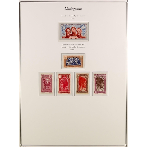 605 - FRENCH COLONIES MADAGASCAR 1903 - 1957 NEAR-COMPLETE COLLECTION of mint, almost entirely never hinge... 