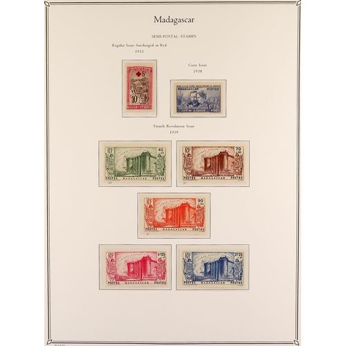 605 - FRENCH COLONIES MADAGASCAR 1903 - 1957 NEAR-COMPLETE COLLECTION of mint, almost entirely never hinge... 