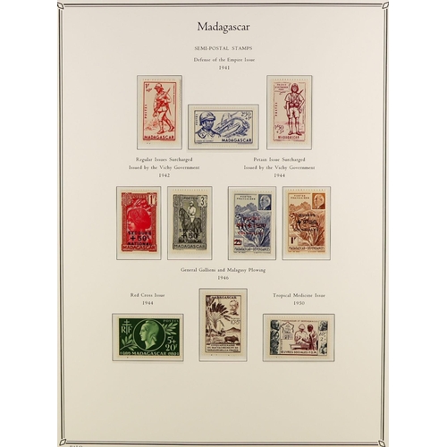 605 - FRENCH COLONIES MADAGASCAR 1903 - 1957 NEAR-COMPLETE COLLECTION of mint, almost entirely never hinge... 