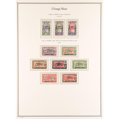 617 - FRENCH COLONIES OUBANGUI-SHARI 1915 - 1933 COLLECTION on album pages of mint / mostly never hinged m... 