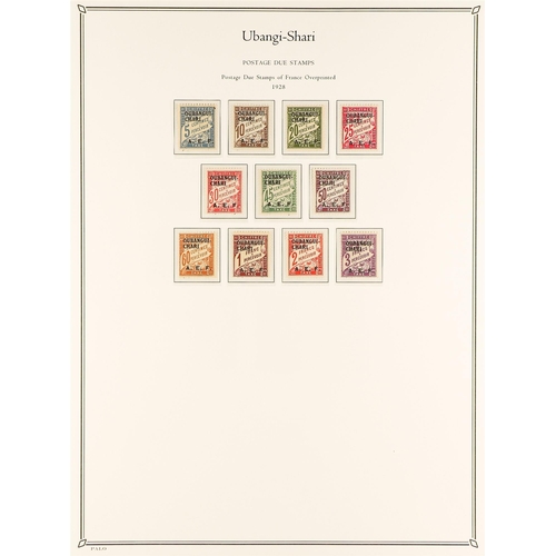 617 - FRENCH COLONIES OUBANGUI-SHARI 1915 - 1933 COLLECTION on album pages of mint / mostly never hinged m... 