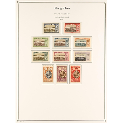 617 - FRENCH COLONIES OUBANGUI-SHARI 1915 - 1933 COLLECTION on album pages of mint / mostly never hinged m... 