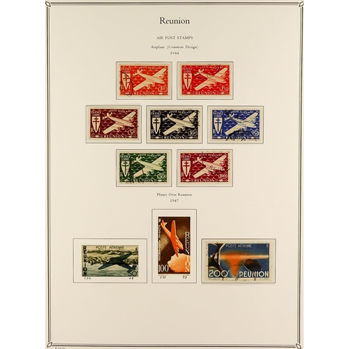 619 - FRENCH COLONIES REUNION 1885 - 1974 FINE USED COLLECTION in Palo album (page with colour illustratio... 