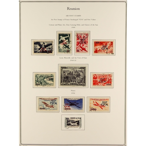 619 - FRENCH COLONIES REUNION 1885 - 1974 FINE USED COLLECTION in Palo album (page with colour illustratio... 