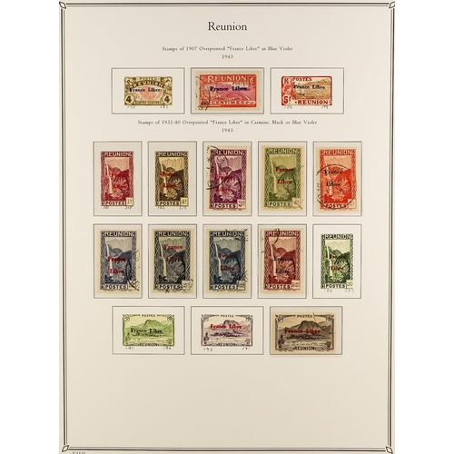 619 - FRENCH COLONIES REUNION 1885 - 1974 FINE USED COLLECTION in Palo album (page with colour illustratio... 