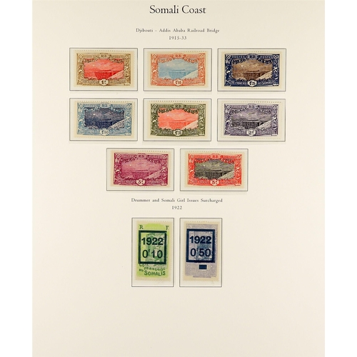 626 - FRENCH COLONIES SOMALI COAST 1902 - 1939 COMPLETE FINE MINT COLLECTION on pages, note 1902 set, 1903... 