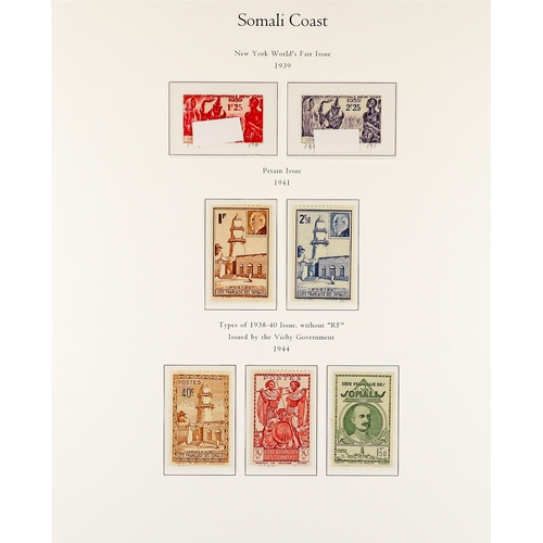 627 - FRENCH COLONIES SOMALI COAST 1941 - 1967 COMPLETE MINT COLLECTION on pages, note 1942 