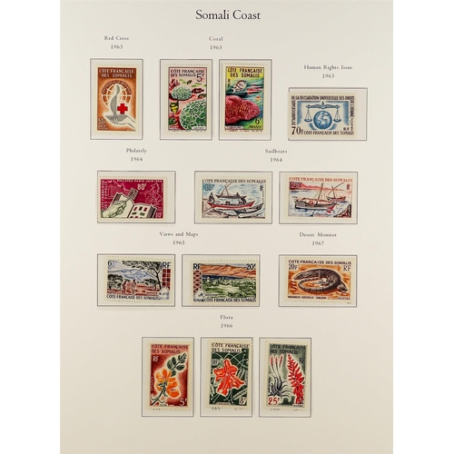 627 - FRENCH COLONIES SOMALI COAST 1941 - 1967 COMPLETE MINT COLLECTION on pages, note 1942 