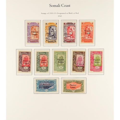 627 - FRENCH COLONIES SOMALI COAST 1941 - 1967 COMPLETE MINT COLLECTION on pages, note 1942 