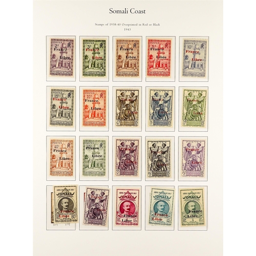 627 - FRENCH COLONIES SOMALI COAST 1941 - 1967 COMPLETE MINT COLLECTION on pages, note 1942 