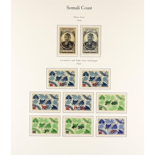 627 - FRENCH COLONIES SOMALI COAST 1941 - 1967 COMPLETE MINT COLLECTION on pages, note 1942 